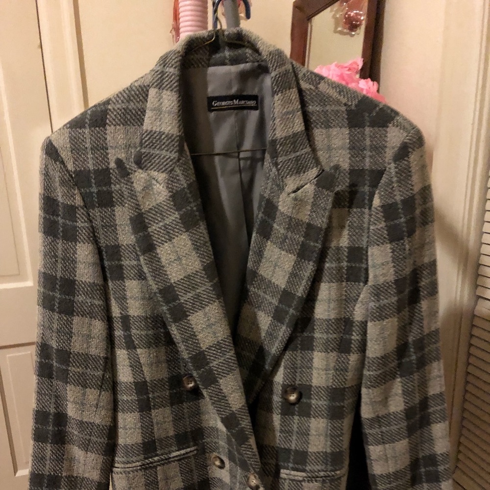 Georges Marciano size 2 Grey Plaid Blazer